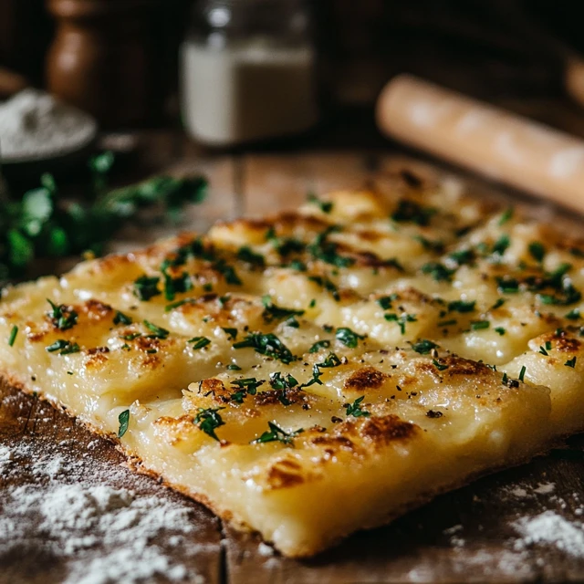 Perfectly Cooked Cottage Cheese Flatbread Recipe Homemade cottage cheese flatbread torn in half showing fluffy interior and golden-brown crust