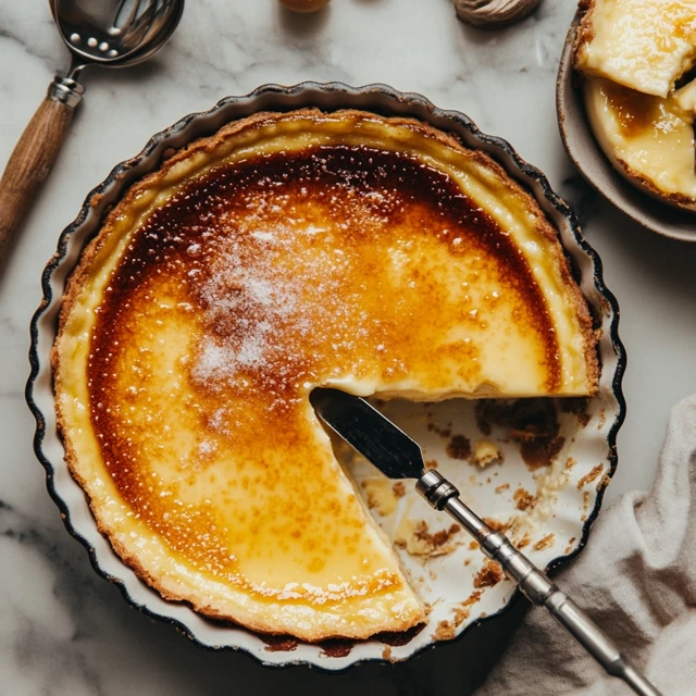 A creative way to make crème brûlée without ramekins, using a simple oven-safe coffee mug. A crème brûlée baked in a coffee mug with a caramelized sugar crust.