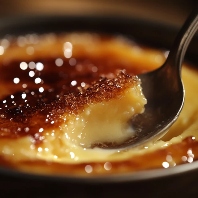 A visually appealing image highlighting the elegance of crème brûlée and the comforting simplicity of custard. A cozy kitchen setting displaying crème brûlée with a caramelized crust and custard garnished with berries.
