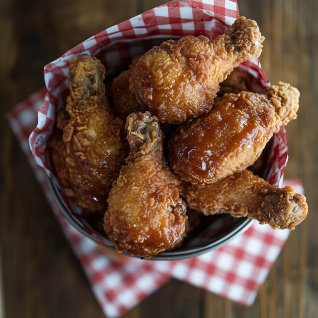 A creative and viral dessert that mimics fried chicken in appearance but surprises with a sweet, creamy ice cream core. A bucket of fried chicken ice cream drumsticks, designed to look like real fried chicken but made of ice cream and a crispy cornflake crust.